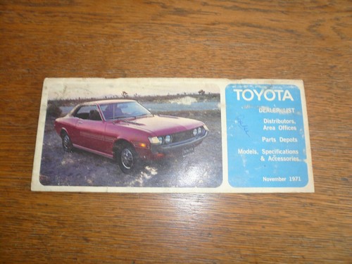 1972 toyota dealer list - 1972, sales
